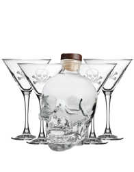 Picture of CRYSTAL HEAD VODKA (750ML) WITH ROLF SKULL AND CROSS BONES MARTINI (SET OF 4)